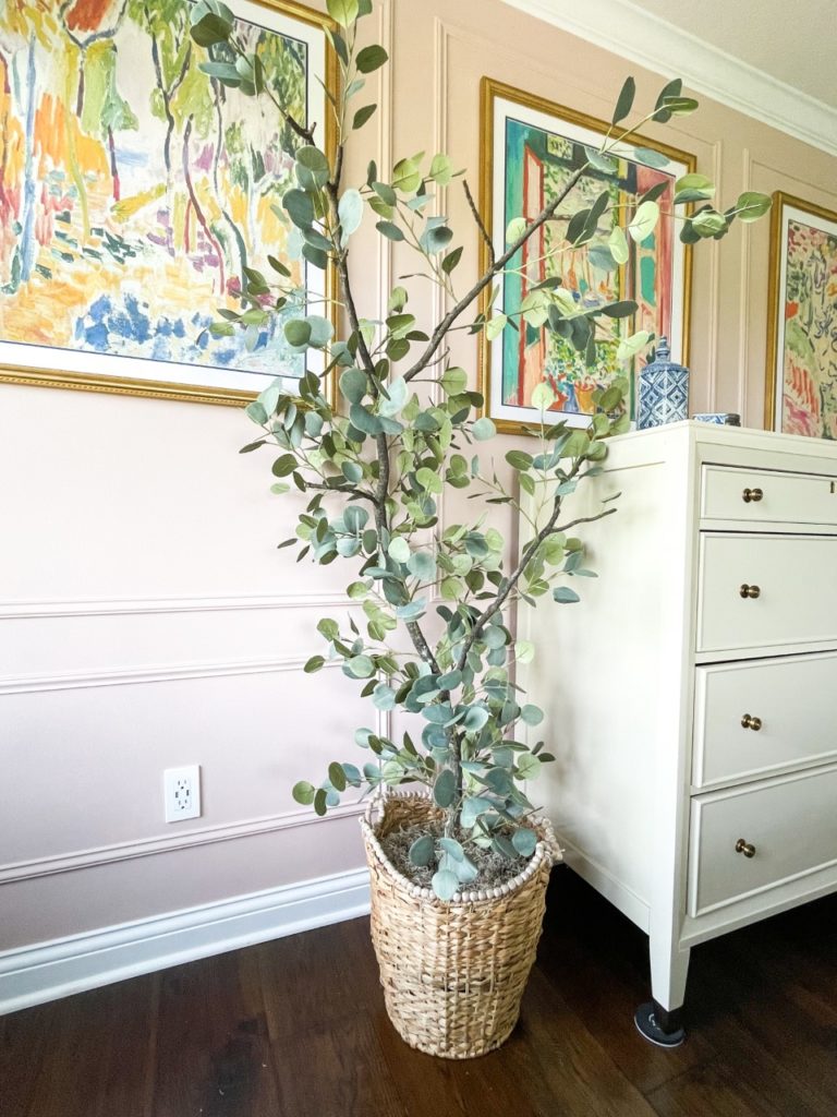 Photo of Faux Eucalyptus Tree staged  in Corner of Room